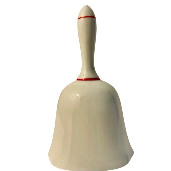 Vintage Porcelain Dinner Bell Holly Leaves & Berries Christmas Decor Japan - Picture 2 of 5